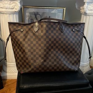 Louis Vuitton Neverfull GM Damier Ebene coated canvas tote bag